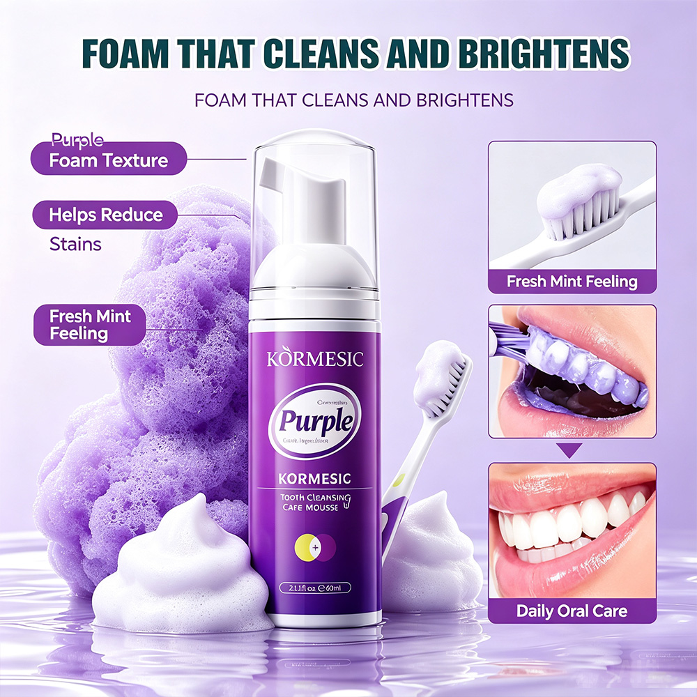 Teeth Whitening Crest - Fioletowa pianka do wybielania zębów V34,