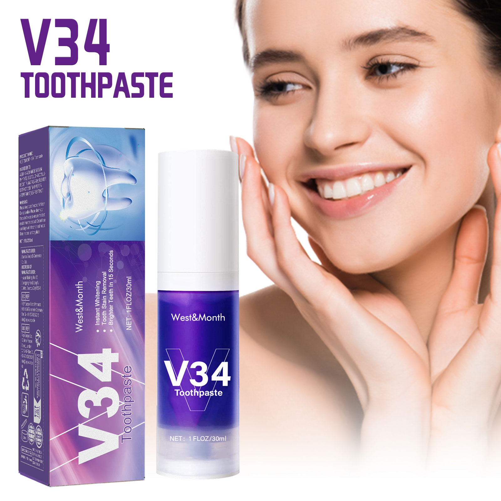 V34 Fioletowa Musująca Pasta d – Teeth Whitening Crest recenzja i cena
