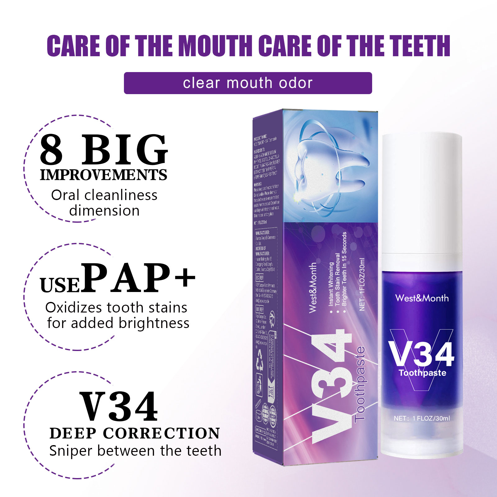 Pasta do zębów V34 wybielająca – Teeth Whitening Crest recenzja i cena